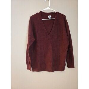 Old Navy Knit Pullover Sweater XL Women Burgundy V-Neck Long Sleeve